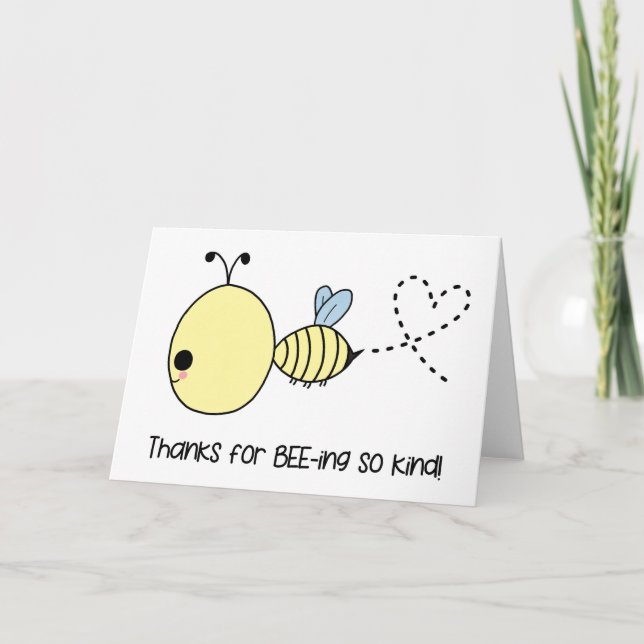 Kawaii Bee Carte de remerciements (Devant)