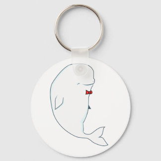 Kawaii-Beluga-Wal mit rotem Schlips Schlüsselanhänger