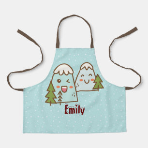 Kawaii Berge in Schnee Kinder Weihnachten Schürze