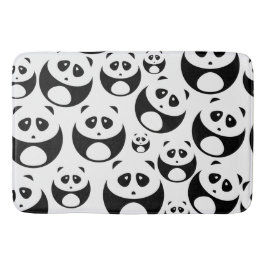 Kawaii Black and White Panda Muster Badematte