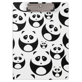 Kawaii Black and White Panda Muster Klemmbrett
