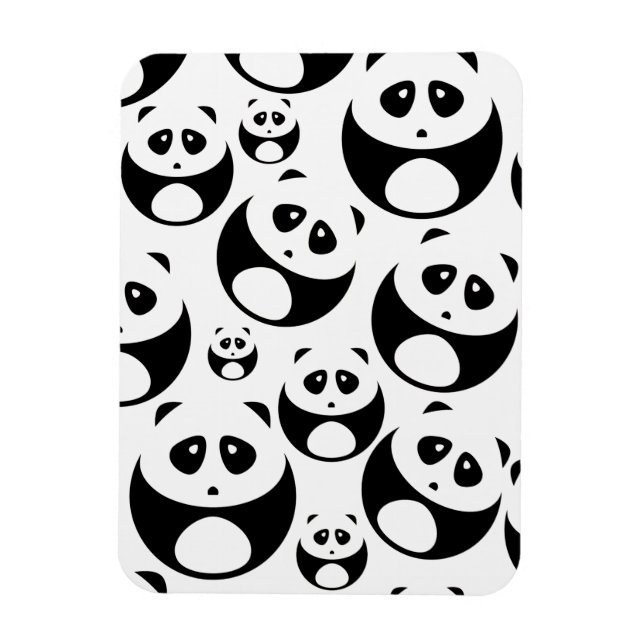 Kawaii Black and White Panda Muster Magnet (Vertikal)