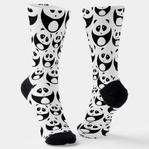Kawaii Black and White Panda Muster Socken