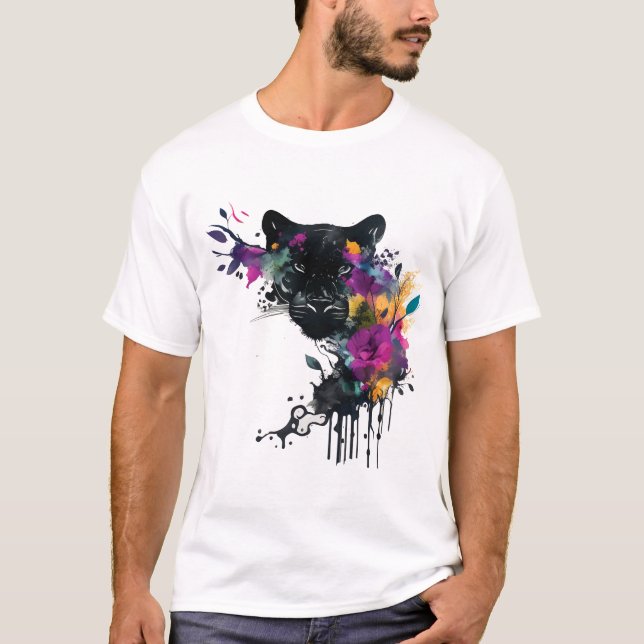 Kawaii Black Panther T-Shirt (Vorderseite)