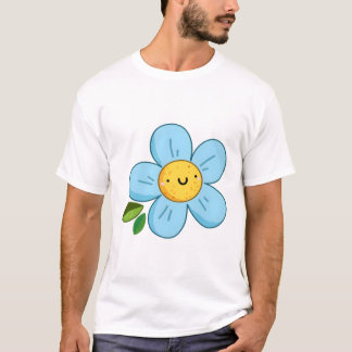 Kawaii Blaue Blume T-Shirt