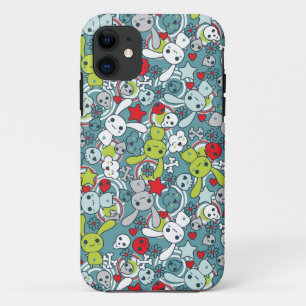 kawaii-blaues Muster iPhone 11 Hülle