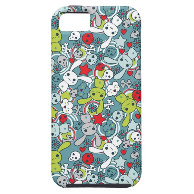 kawaii Blaumuster Case-Mate iPhone Hülle (Rückseite)