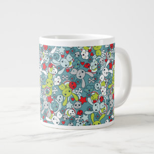 kawaii Blaumuster Jumbo-Tasse