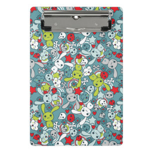 kawaii Blaumuster Mini Klemmbrett