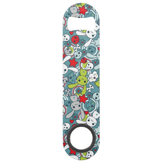 kawaii Blaumuster Speed Flaschenöffner (Vorderseite)