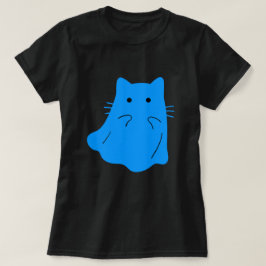 Kawaii Blue Cat Ghost T-Shirt