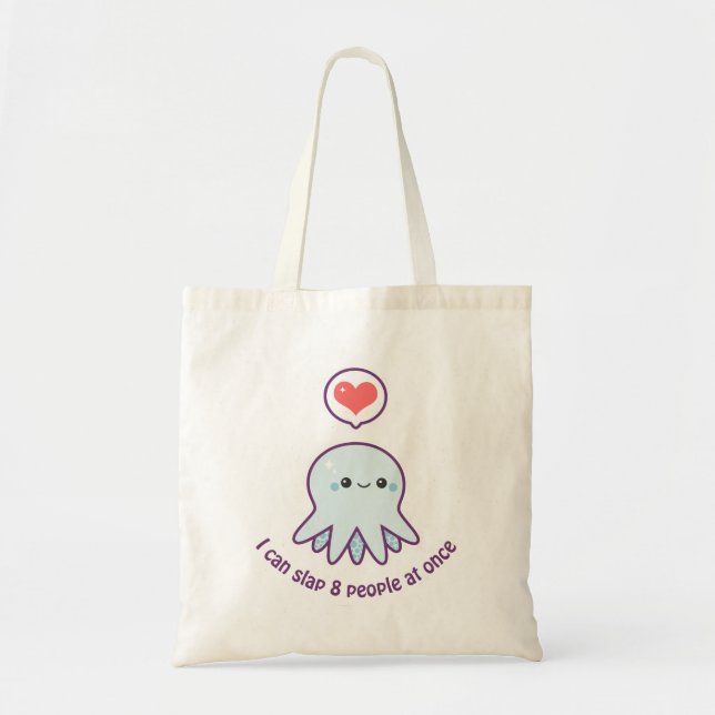 Kawaii Blue Octopus Tragetasche (Vorne)