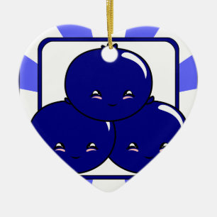 Kawaii Blueberry Basket (Junge) Keramikornament