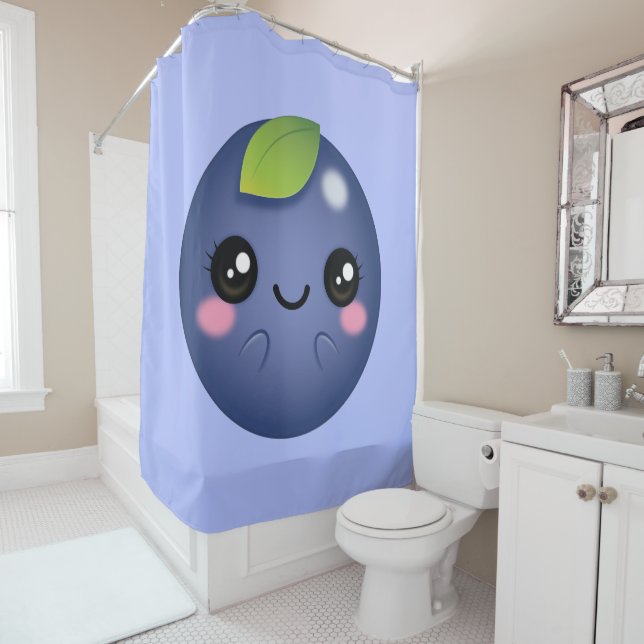 Kawaii Blueberry Duschvorhang (Beispiel)