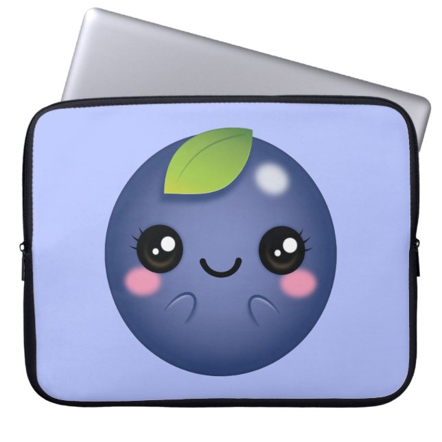 Kawaii Blueberry Laptopschutzhülle (Vorderseite)