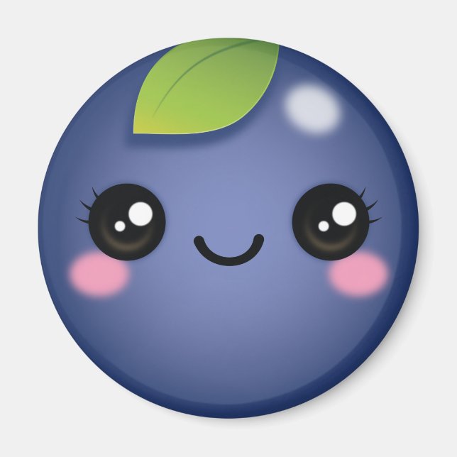 Kawaii Blueberry Magnet (Vorne)