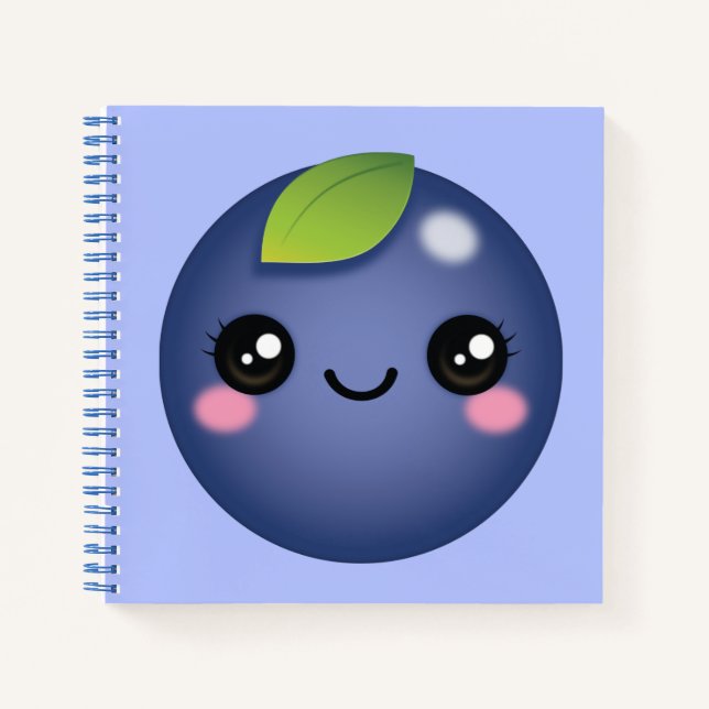 Kawaii Blueberry Notebook Notizbuch (Vorderseite)