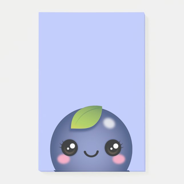 Kawaii Blueberry Post-it Notes Klebezettel (Vorderseite)