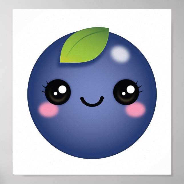 Kawaii Blueberry Poster (Vorne)