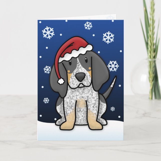 Kawaii Bluetick Weihnachtskarte Feiertagskarte (Vorderseite)
