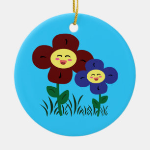 Kawaii-Blume Keramik Ornament