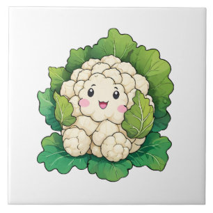 Kawaii Blumenkohl Fliese