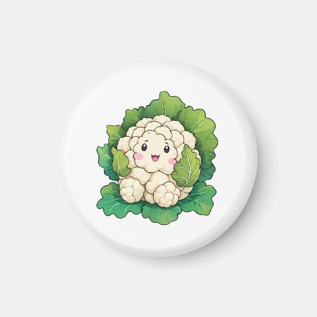 Kawaii Blumenkohl Magnet (Vorne)