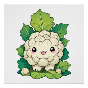 Kawaii Blumenkohl Poster