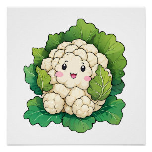 Kawaii Blumenkohl Poster