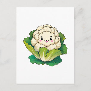Kawaii Blumenkohl Postkarte