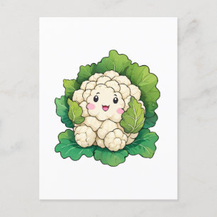 Kawaii Blumenkohl Postkarte