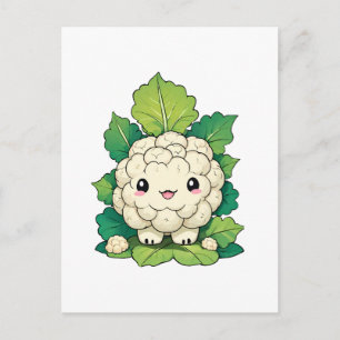 Kawaii Blumenkohl Postkarte