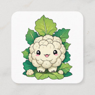 Kawaii Blumenkohl Quadratische Visitenkarte