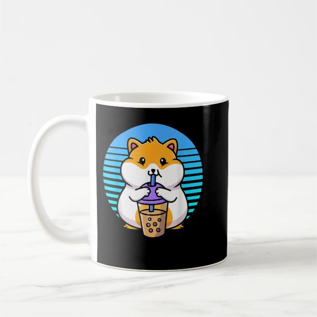 Kawaii Boba Hamster Taro Bubble Pearl Milk Tee Kaffeetasse (Links)
