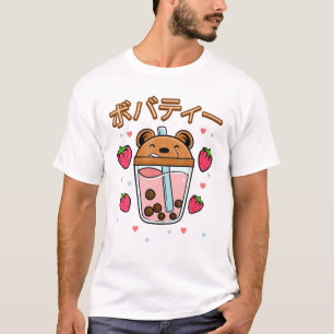 Kawaii Boba Niedlich Anime Tea Drink Kawaii Ästhet T-Shirt
