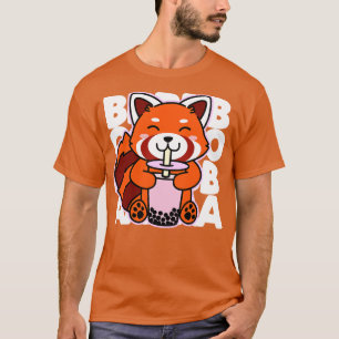 Kawaii Boba Niedlich Red Panda Kawaii Bubble Tea D T-Shirt
