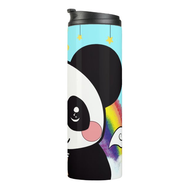 Kawaii Boba Panda Bear Essbare Zuckerguss Rounds Thermosbecher (Nach rechts gedreht)