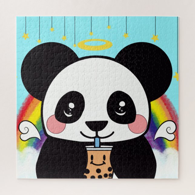 Kawaii Boba Panda Bear Jigsaw Puzzle (Vertikal)