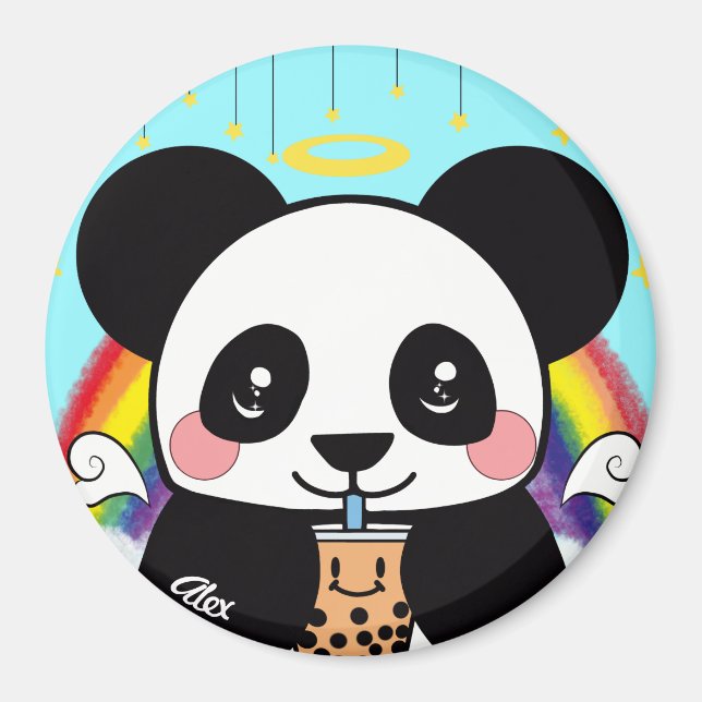 Kawaii Boba Panda Bear Magnet (Vorne)