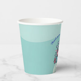 Kawaii Boba Shark and Hearts Under Sea Pappbecher