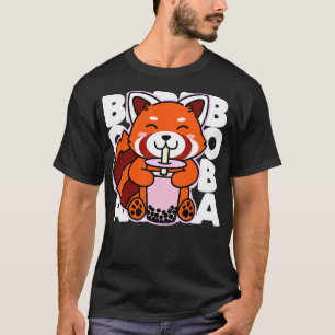 Kawaii Boba süße rote Panda Kawaii Bubble Tea Trin T-Shirt