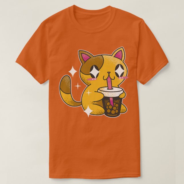 Kawaii Boba Tea Cat Japan Sweet T-Shirt (Design vorne)