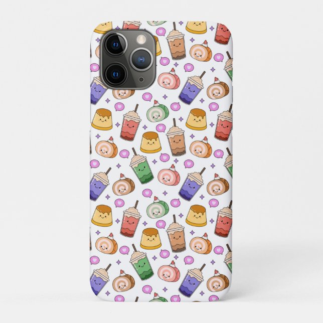 Kawaii Boba Tea Pattern Case-Mate iPhone Hülle (Rückseite)
