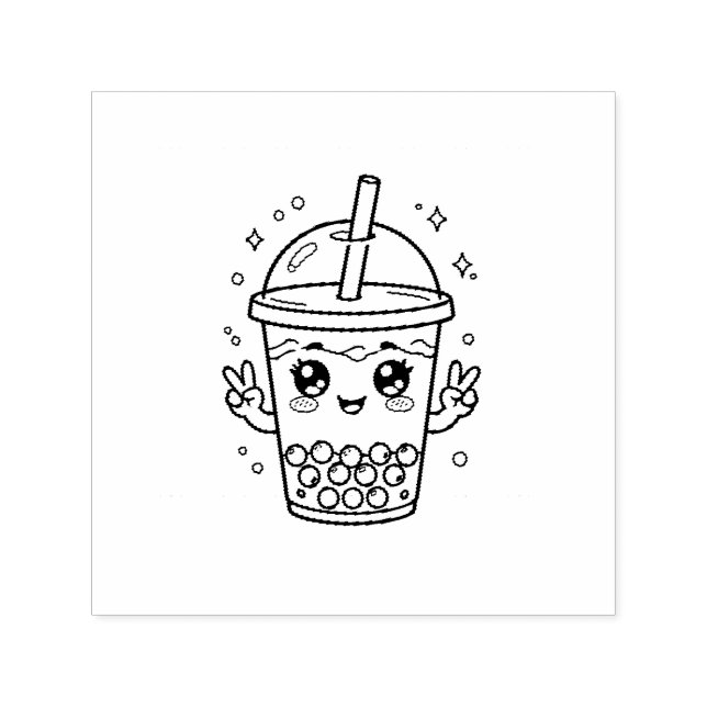 Kawaii-Boba-Tee-Färbung Permastempel (Design)
