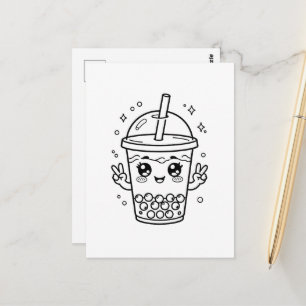 Kawaii-Boba-Tee-Färbung Postkarte