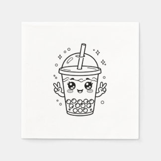 Kawaii-Boba-Tee-Färbung Serviette