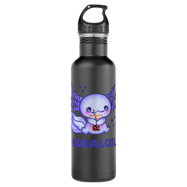 Kawaii Bobalotl Axolotl Bubble Boba Tee für Frauen Edelstahlflasche (Vorderseite)