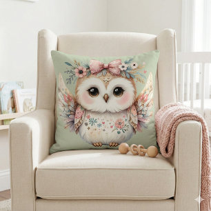 Kawaii Boho Eulen-Illustration Kissen