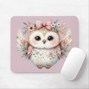 Kawaii Boho Eulenillustration Lavendel Mousepad