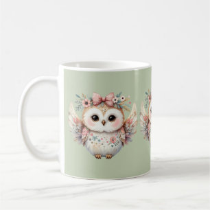 Kawaii Boho Owl Illustration Kaffeetasse